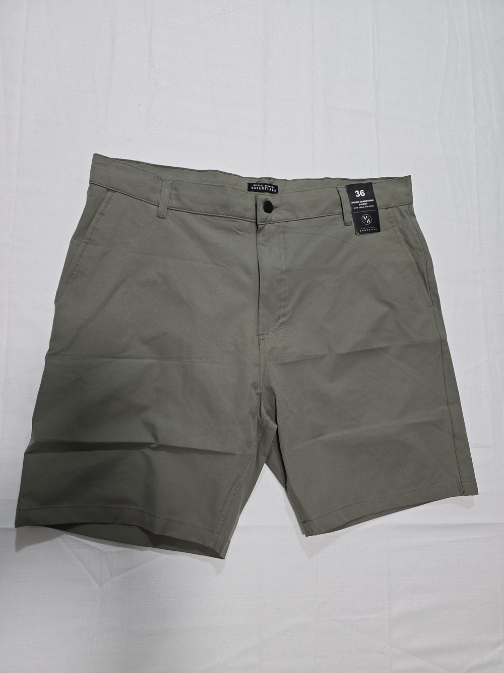 Micheal Brandon Essentials Men's Olive Hybrid Drawstring Shorts | Size 36| NWT